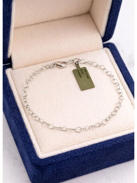 Heart Link Ankle Charm Bracelet Solid .925 Sterling Silver - Picture 5 of 5